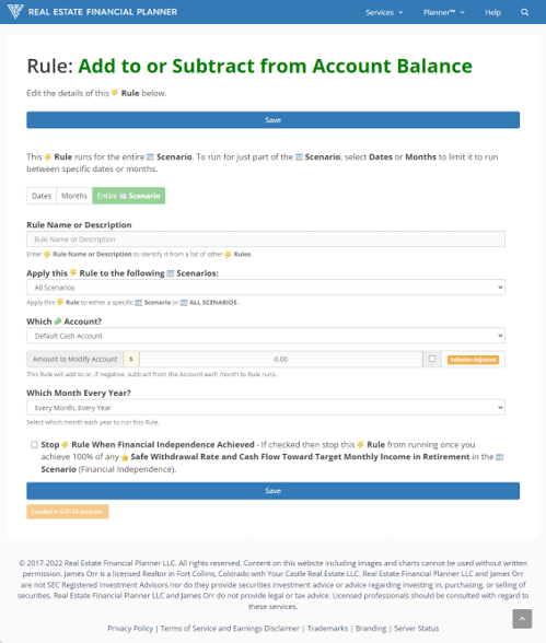 Add to or Subtract from Account Balance