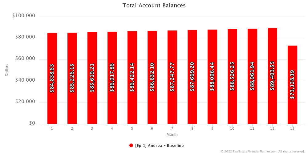 Ep 1 - Total Account Balances - Months 1-13